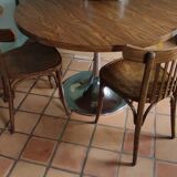 Set of 2 vintage wooden bistro chairs