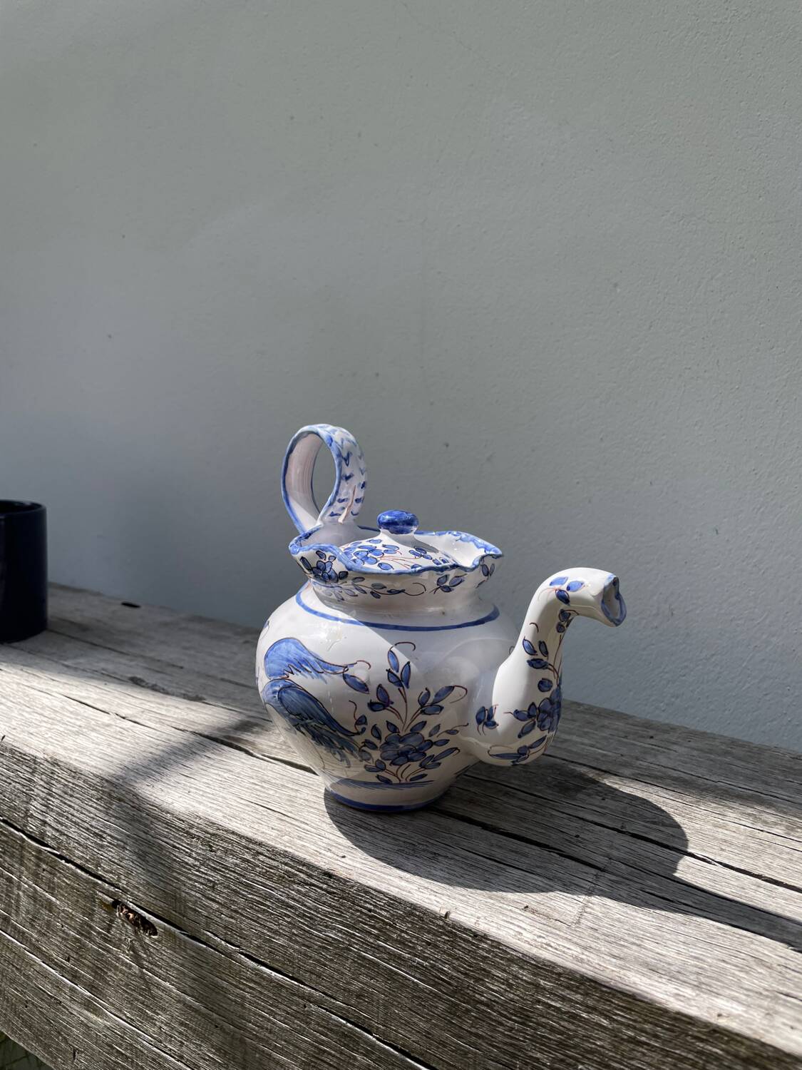 Moustiers blue ceramic teapot