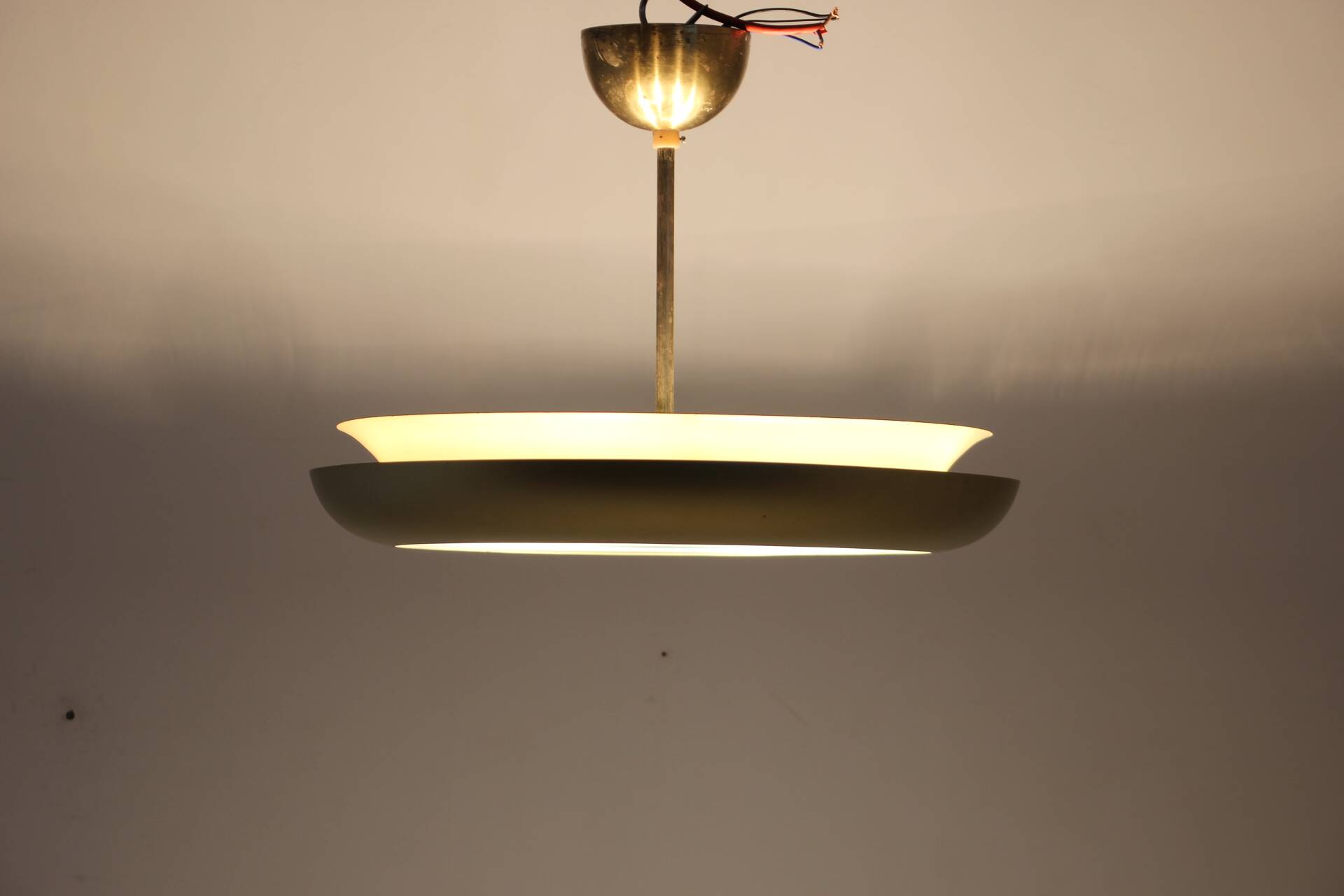 1930s Bauhaus "UFO" Chandelier by Josef Hurka, Czechoslovakia