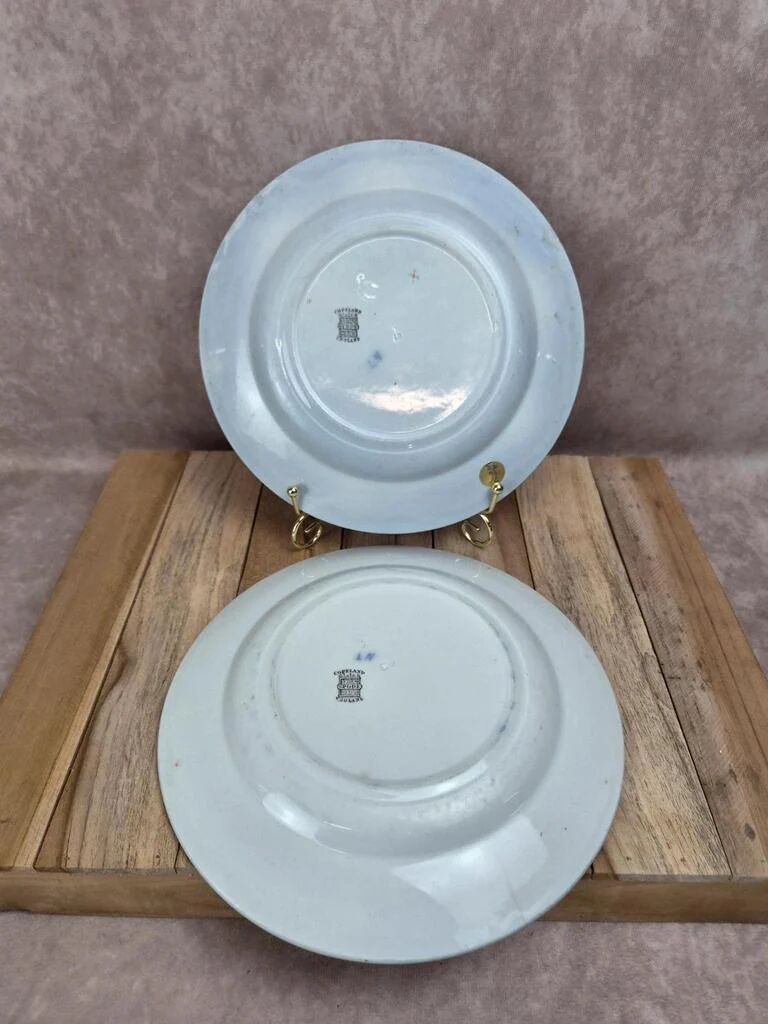 Set of 2 flat/semi-deep vintage plates Copeland England – Japonese-style decoration
