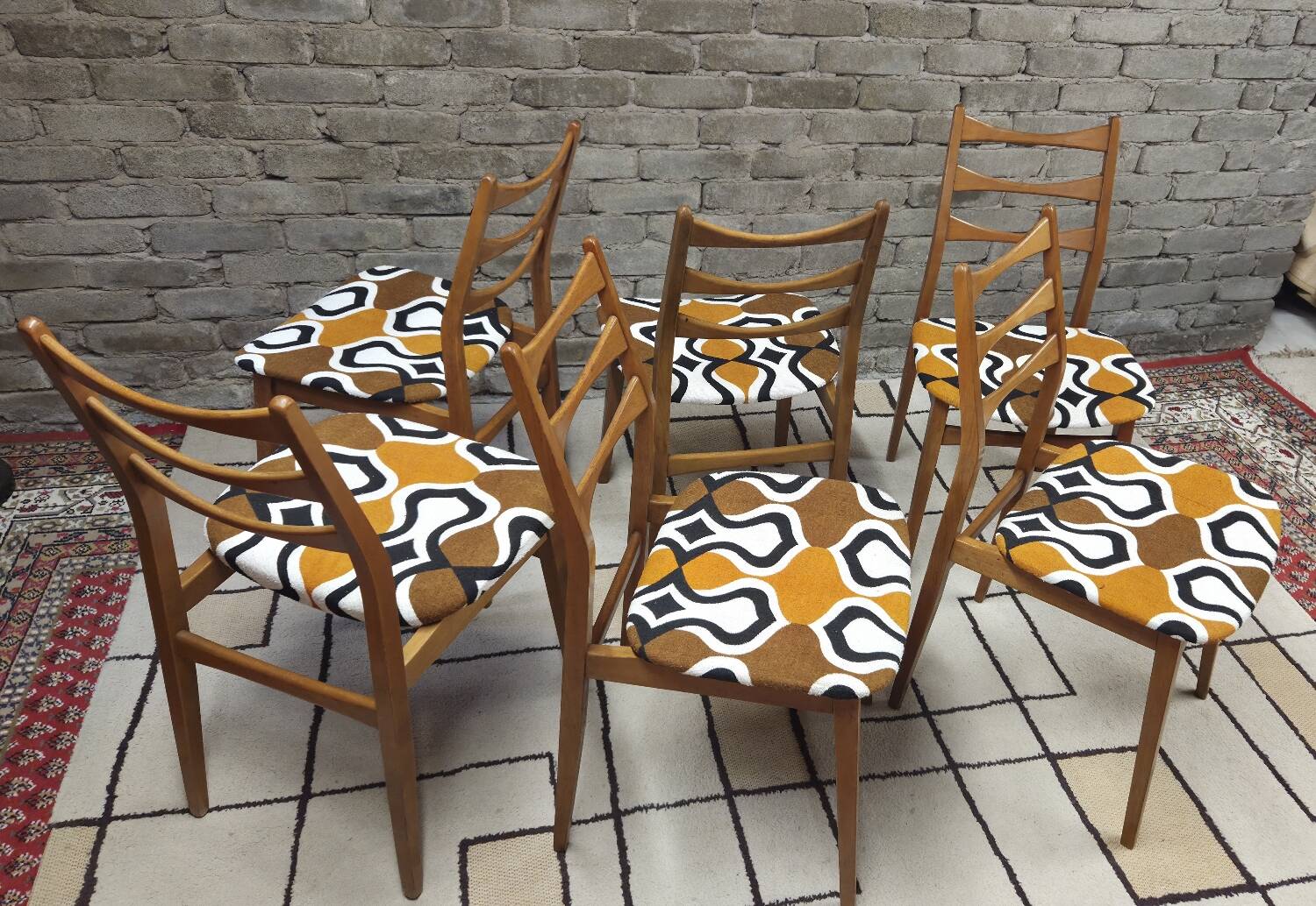Set of 6 vintage Scandinavian chairs Bähre Mignon furniture 1960