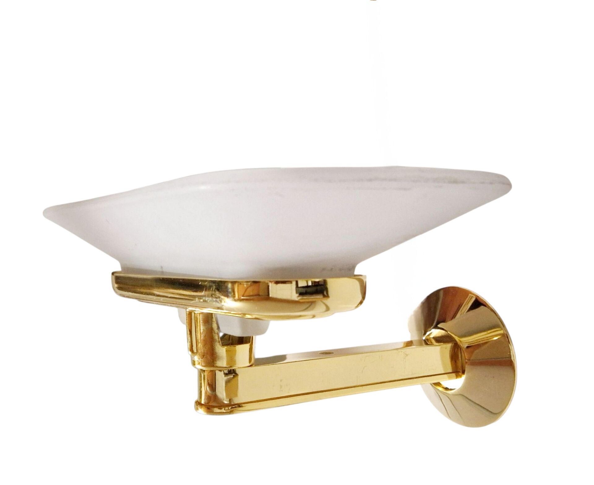 Jill Wall Light – Italian Design Arteluce 1980 – Brass & Opaline Glass