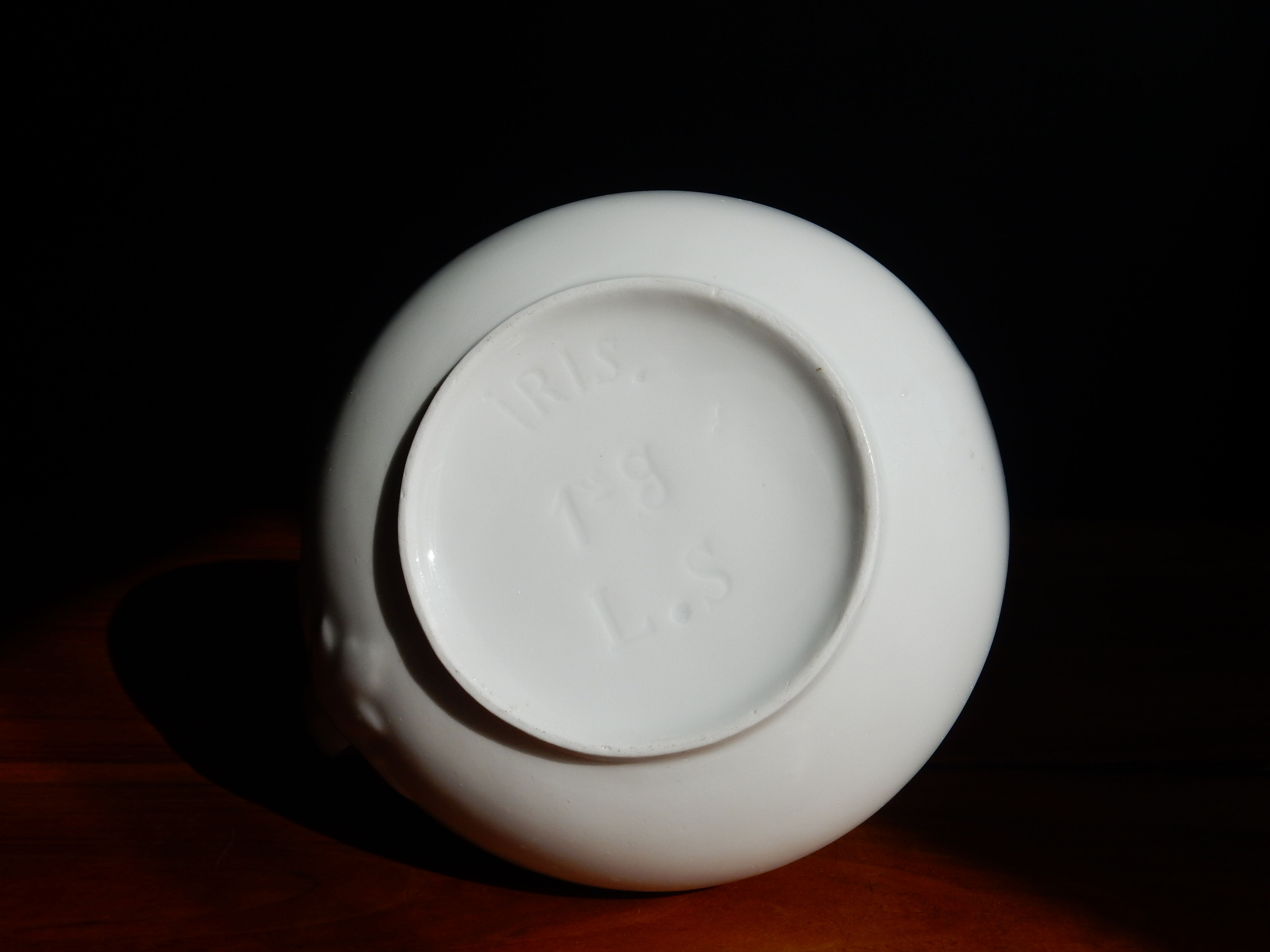 White ceramic water pitcher broc pot