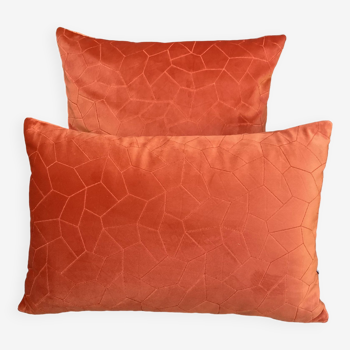 Duo rust velvet cushions 50x50/40x58 cm