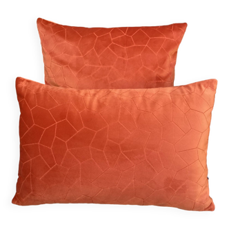 Duo rust velvet cushions 50x50/40x58 cm