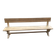 Banc de monastère à dossier 220 cm rénové en chêne massif brut piètement X