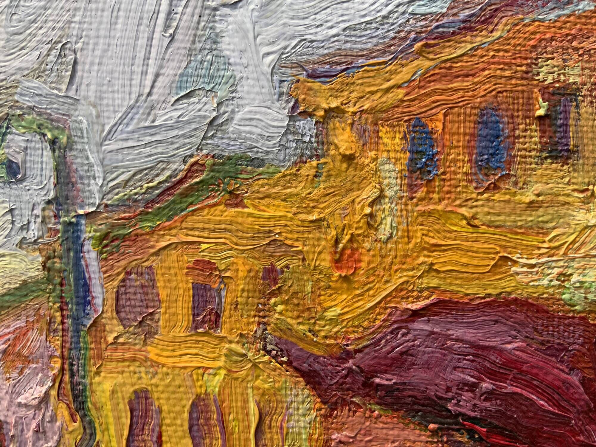 A.Eres Vintage Original Oil on canvas Painting, Expessionist, Signed 1976
