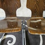 Set of 4 stacking chairs, 1970