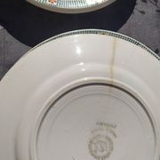 Series of 6 flat plates and 3 vintage dessert plates from St Amand