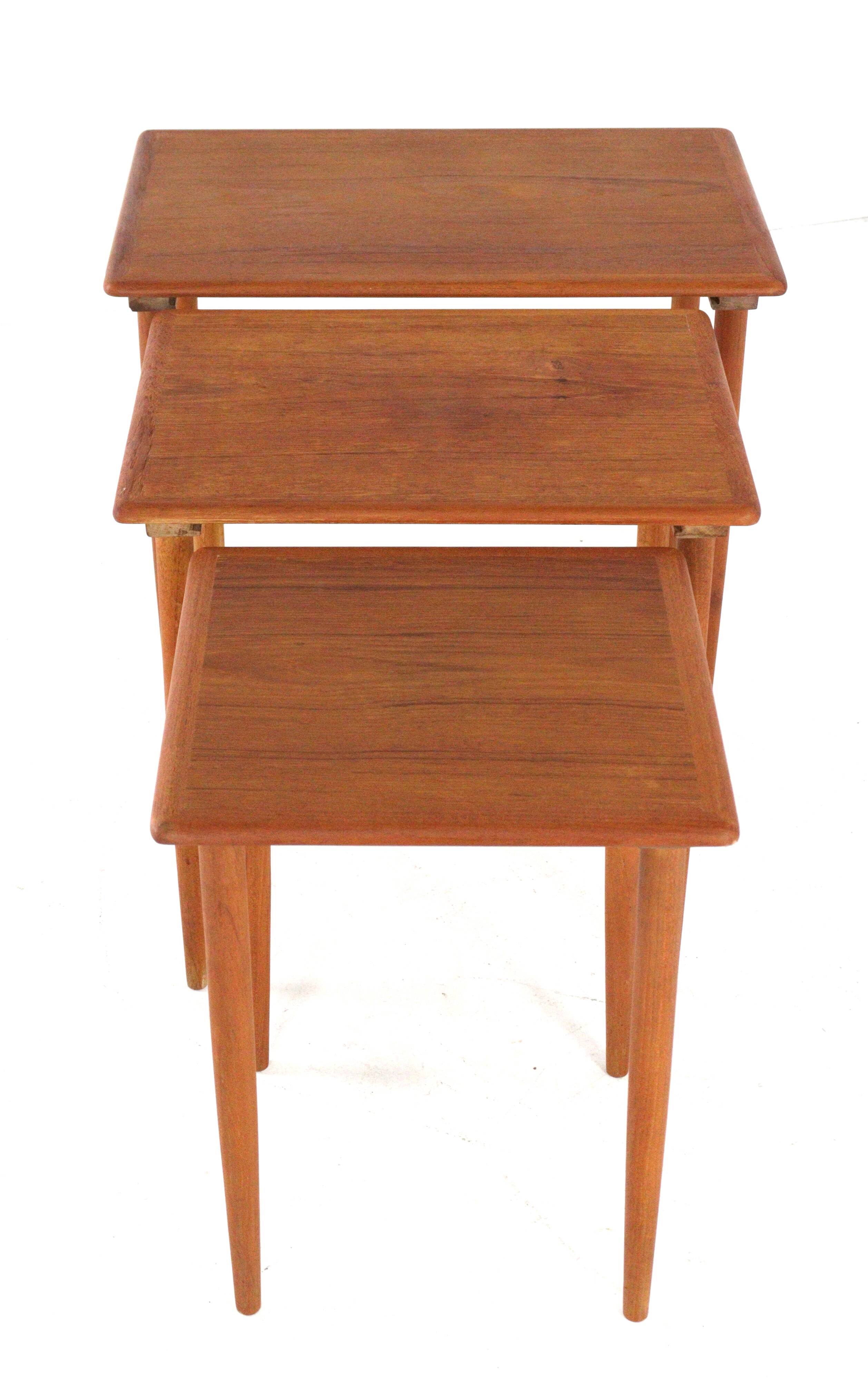 Set of 3 danish nesting tables - danish mid century modern design