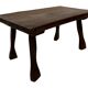 Vintage brutalist side table minimalistic design in dark wood