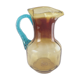 Pitcher in blown glass Portieux model Georges Sand amber and vintage blue France