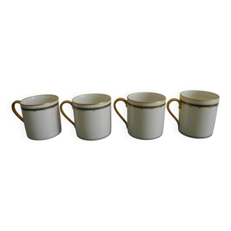 set of 4 Limoges porcelain coffee cups old French porcelain cups 20s/30s