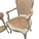 Fauteuils cabriolet canné louis xv en hêtre et selette ovale