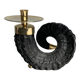 Twisted horn candleholder, resin and brass Italy, 1970s