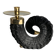 Twisted horn candleholder, resin and brass Italy, 1970s