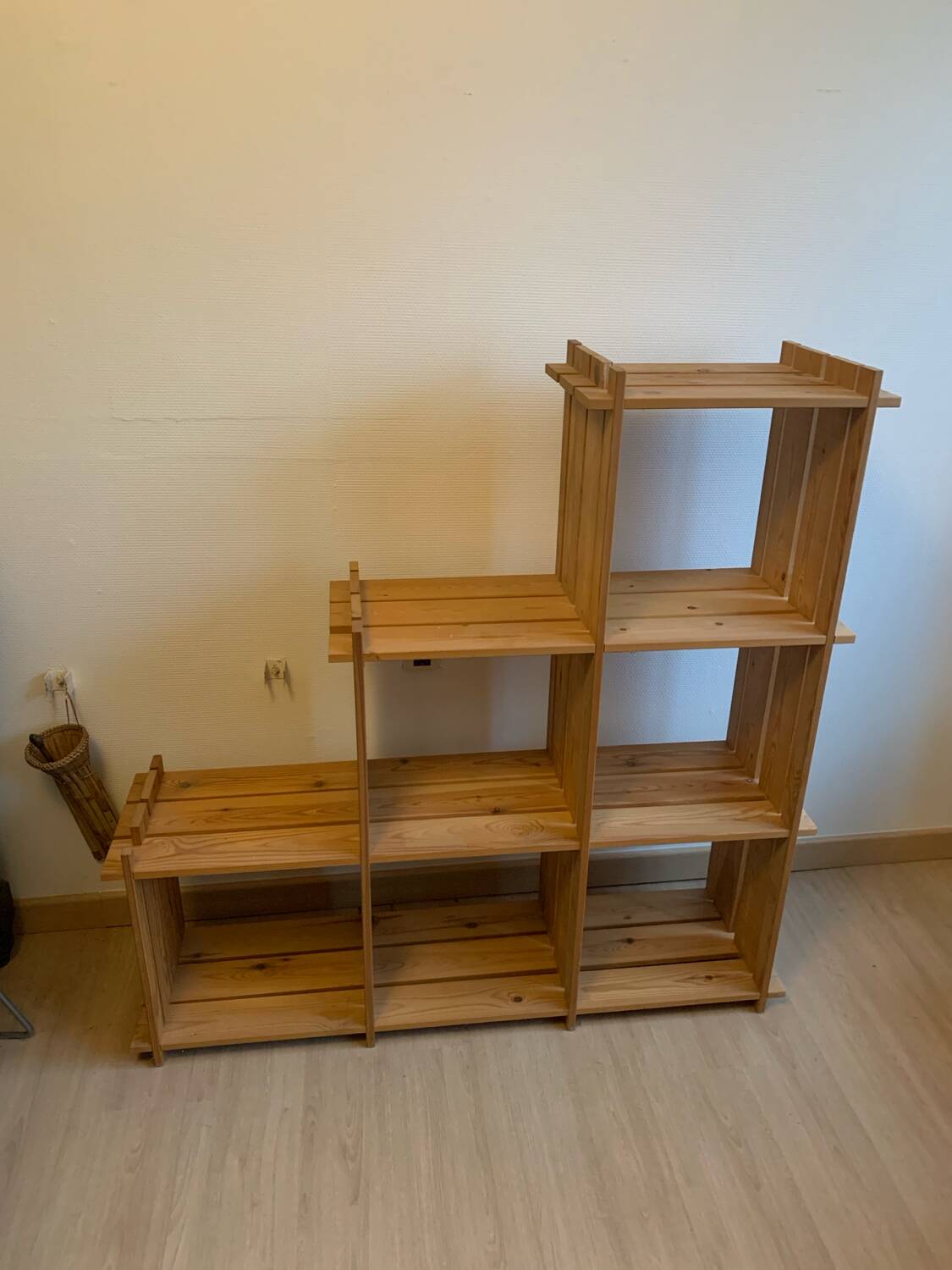 Vintage Mountain Pine Staircase Bookcase Circa 1980