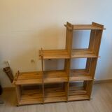 Vintage Mountain Pine Staircase Bookcase Circa 1980