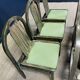 Set of 6 Baumann Argos bistro chairs in wood and green fabric from the 80s France