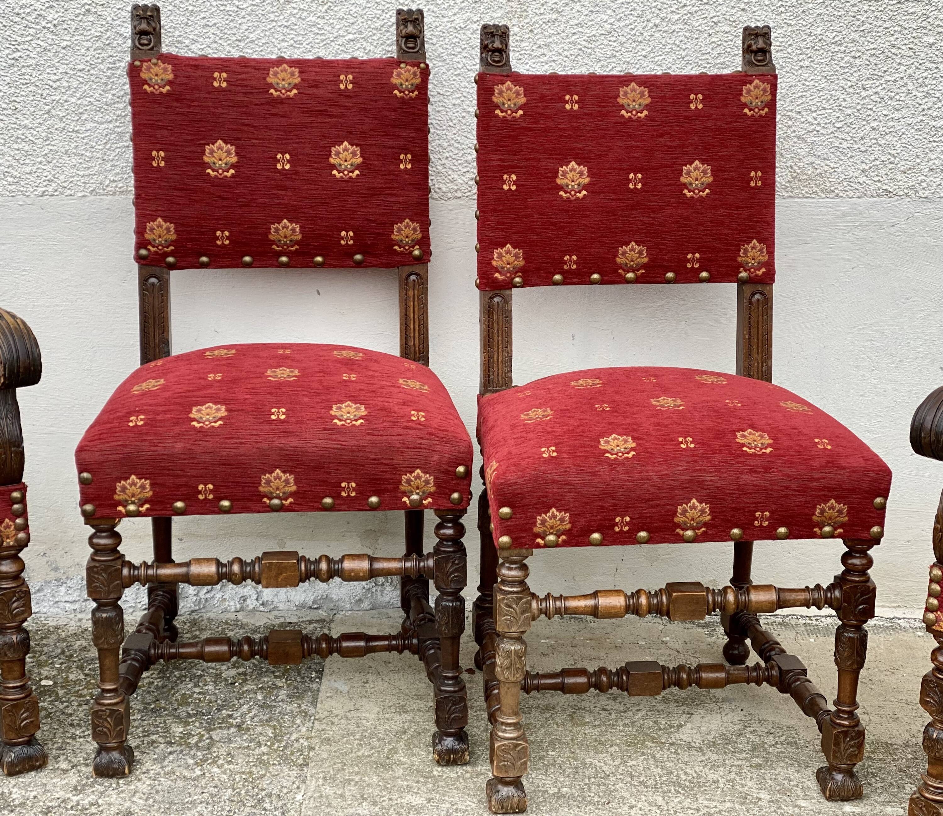 Living room (carved chairs and armchairs) in Louis XIII style