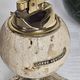 Spherical table lighter in genuine travertine – Italy, circa 1970