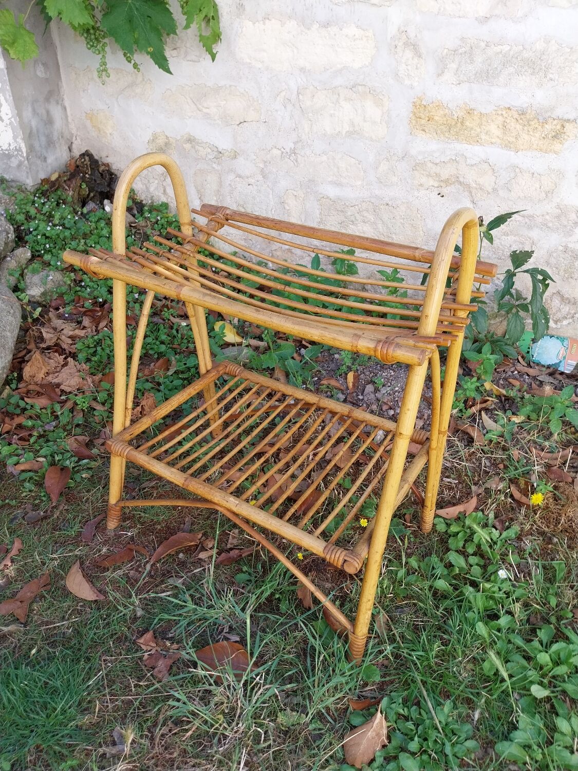 Rattan magazine holder