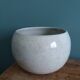 Signed glazed stoneware ball planter