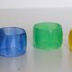 Colorful towel rings made of translucent plastic, vintage