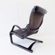 Asko Koivutaru black leather armchair by Esko Pajamies