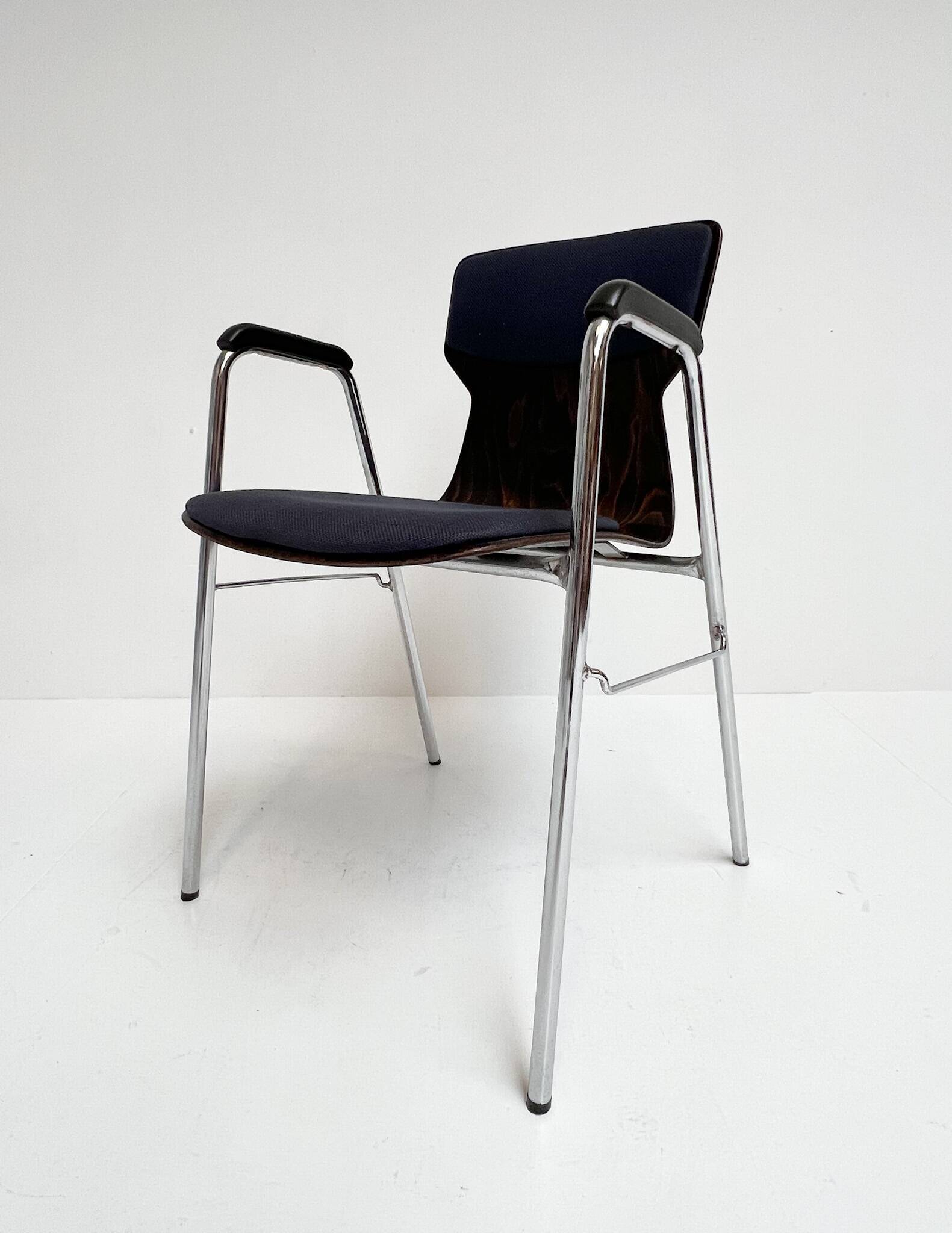 Set of 6 upholstered Eromes Pagholz chairs, 1960s
