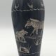 Soapstone soliflore vase, hand carved and painted in africa
