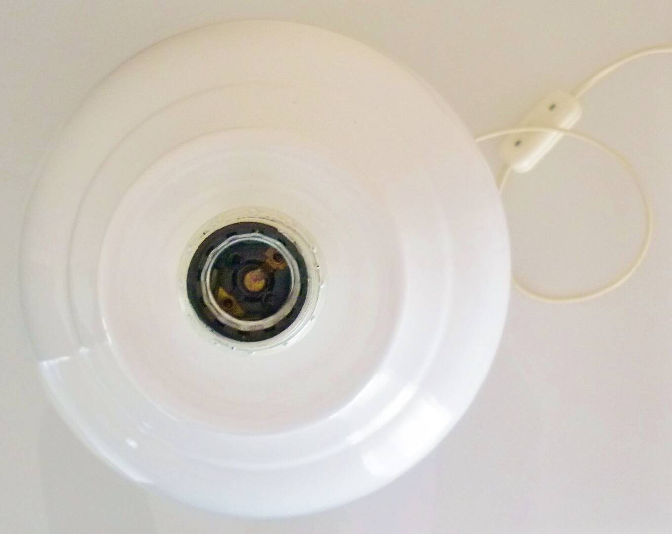 White glazed ceramic lamp, sleek design from the 60s/70s