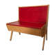 Bench bench-chest vintage 1960-1980's in blond beech and red skaï