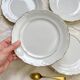 6 Small vintage plates in white and gold porcelain Winterling Bavaria