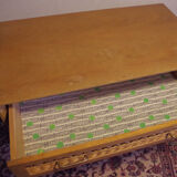 Wood and rattan dresser