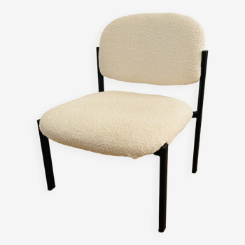 Boucle and metal designer armchair