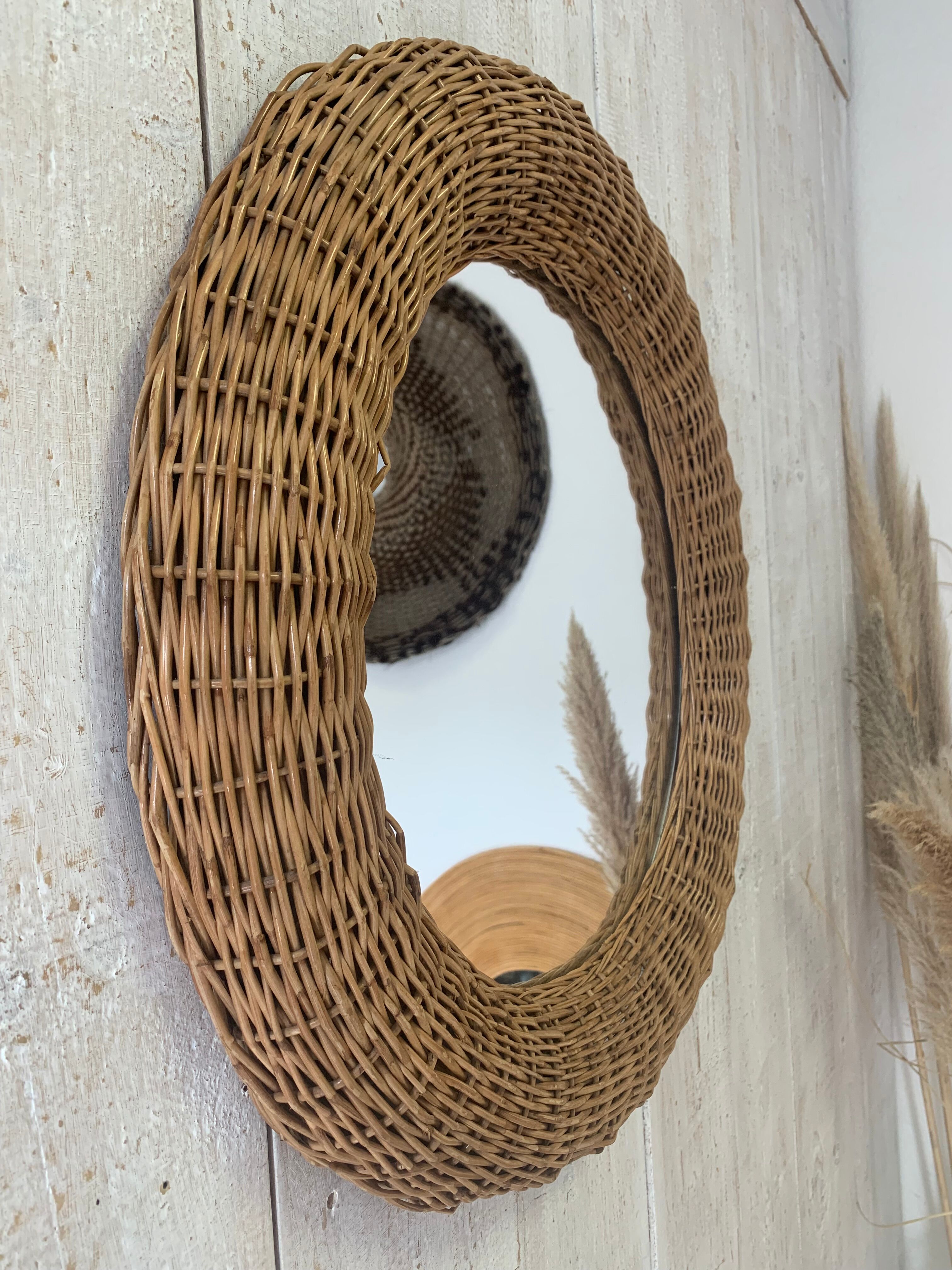 Wicker mirror