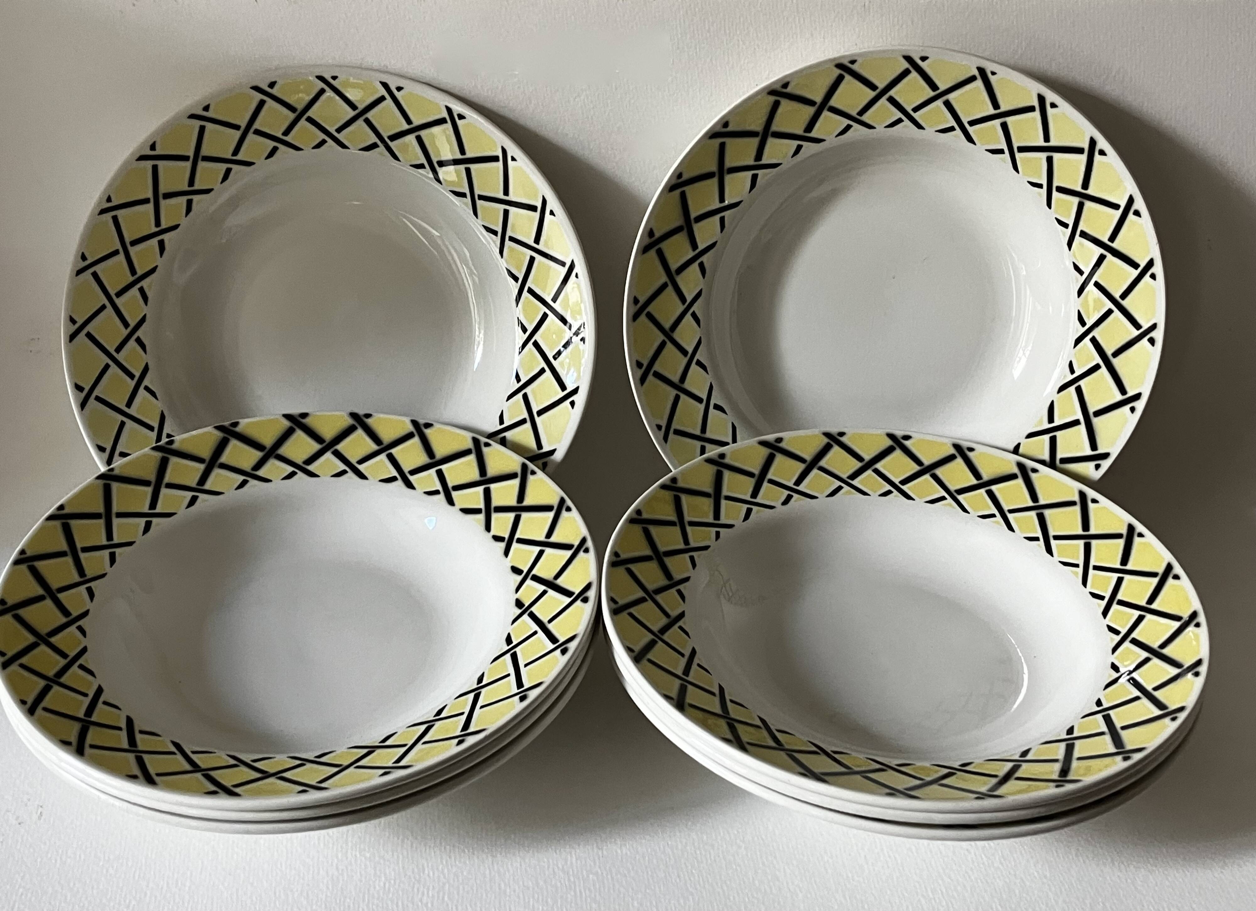 8 assiettes creuses - Faience Badonviller