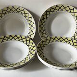 8 soup plates - Faience Badonviller