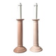 Paire de pieds de lampe en céramique forme bougeoir vintage rose saumoné