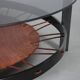 1950s dutch design coffee table with leather magazine rack