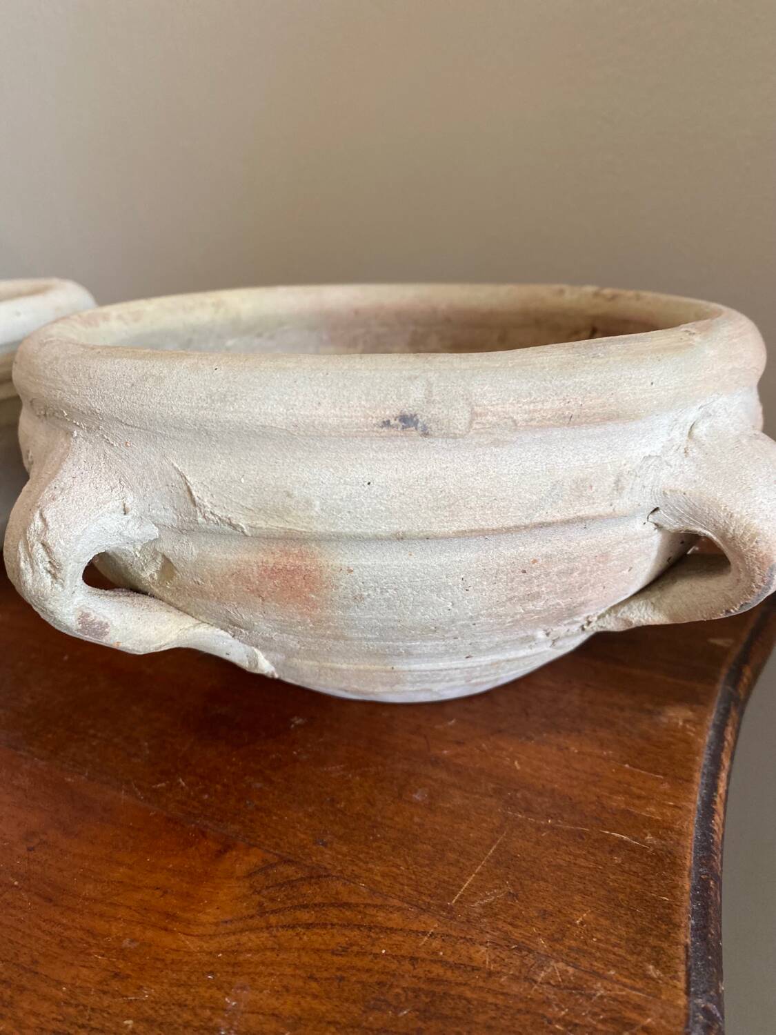 2 antique plant pots