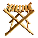 Bamboo deckchair and footrest from the 70s