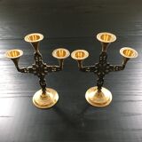 Pair of brass candlesticks
