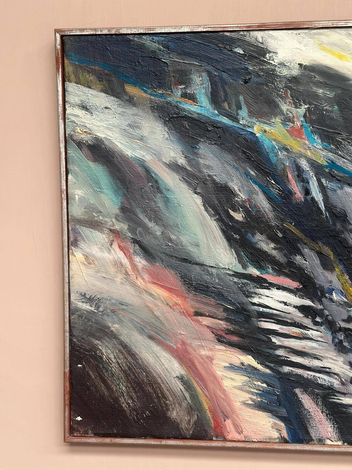 Original Swedish Oil On Canvas – “Abstract Landscape” By Chennet Juhlin – Signed – Vintage & Framed – 63 × 52 Cm (24.8" × 20.5")