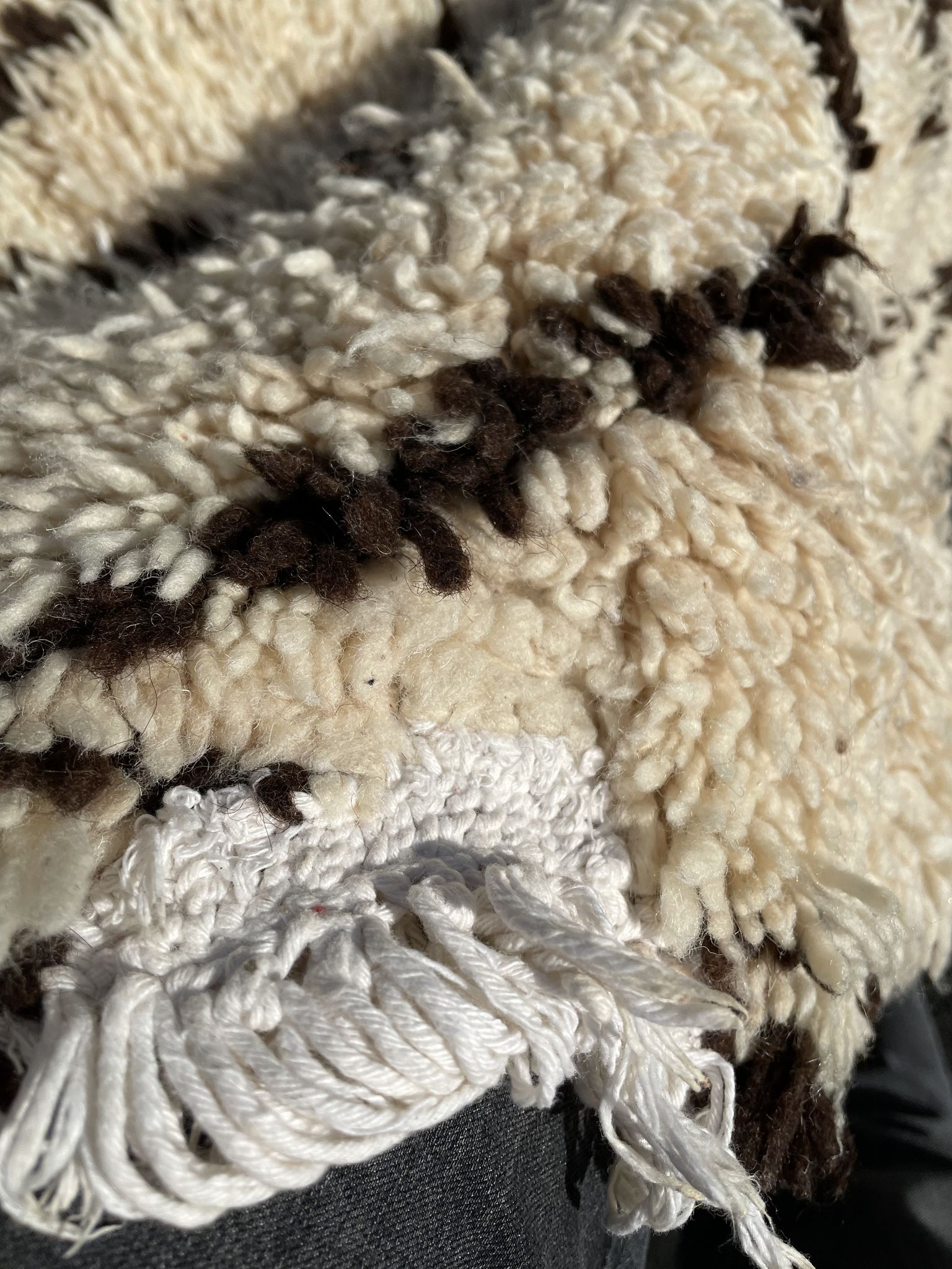 Moroccan berber carpet beni ouarain wool 90x195 cm