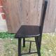 Old Alsatian mountain chair black wood back openwork shape vintage #a662
