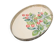 Oval Art Deco plate in earthenware and pierced metal with cherries