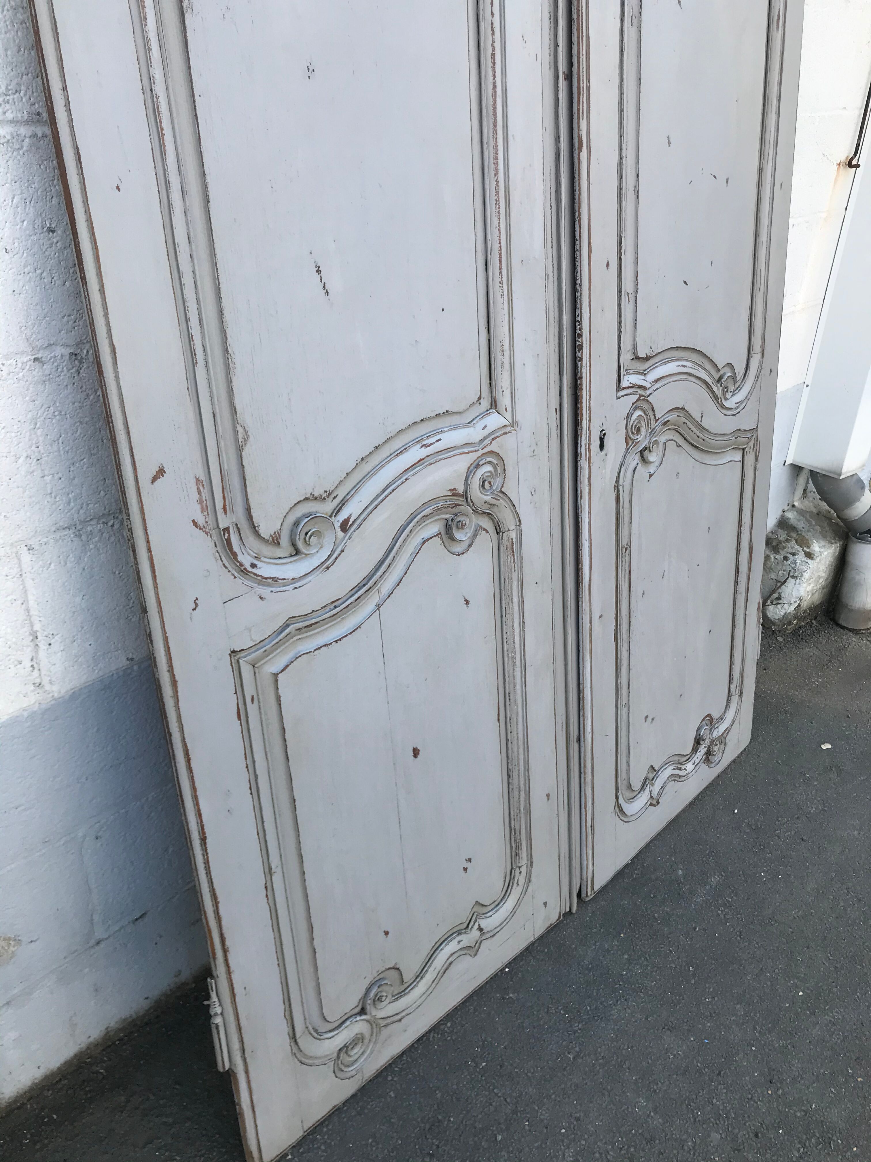 Former double 18th century oak closet door