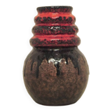 vintage red & brown Fatlava West Germany vase Scheurich